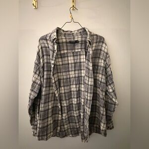 Faded Glory Black and White Plaid Shirt